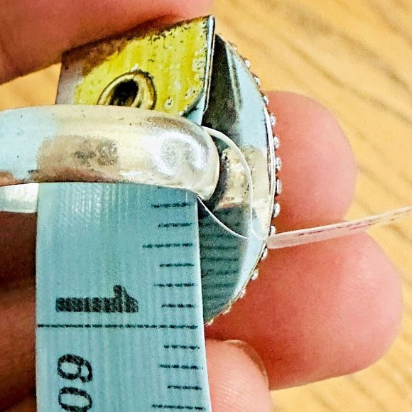 Real Labradorite Natural Gemstone Ring 1 Inch Ornate Setting Ring Size 8 - Picture 2 of 8